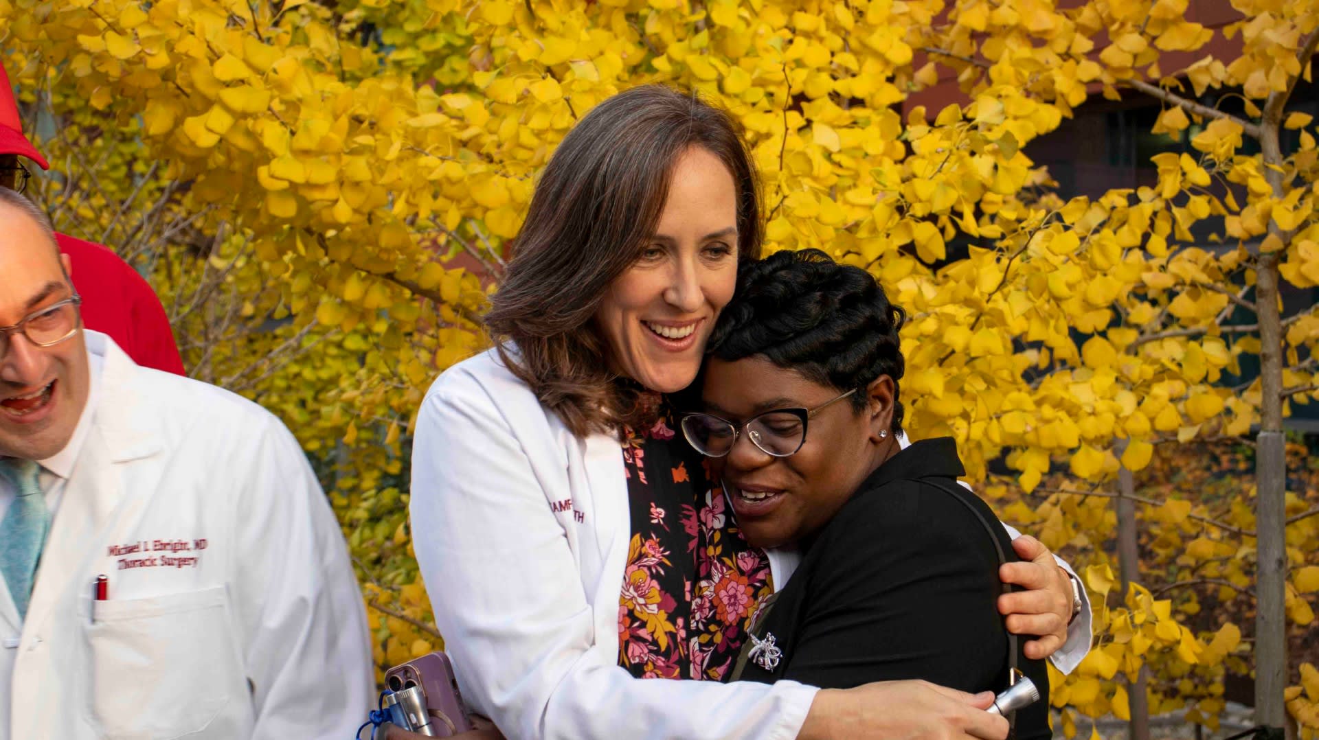 two people hugging