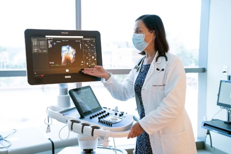 doctor reviewing scans