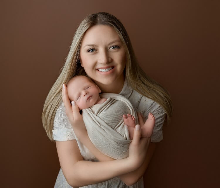 mother holding her baby