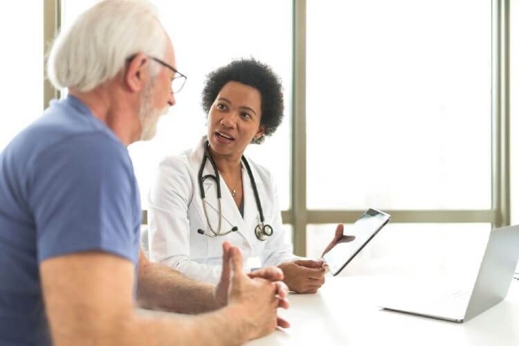 doctor and patient talking