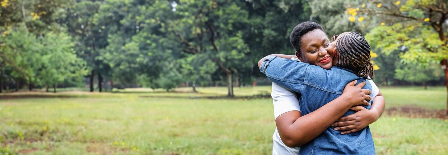 two people hugging