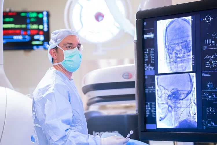 doctor reviewing scans