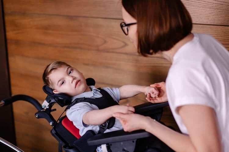 child getting assistance