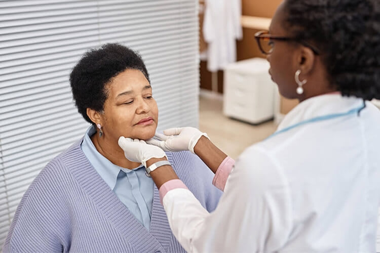 patient getting checked