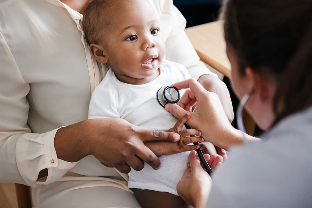 Child getting checkup