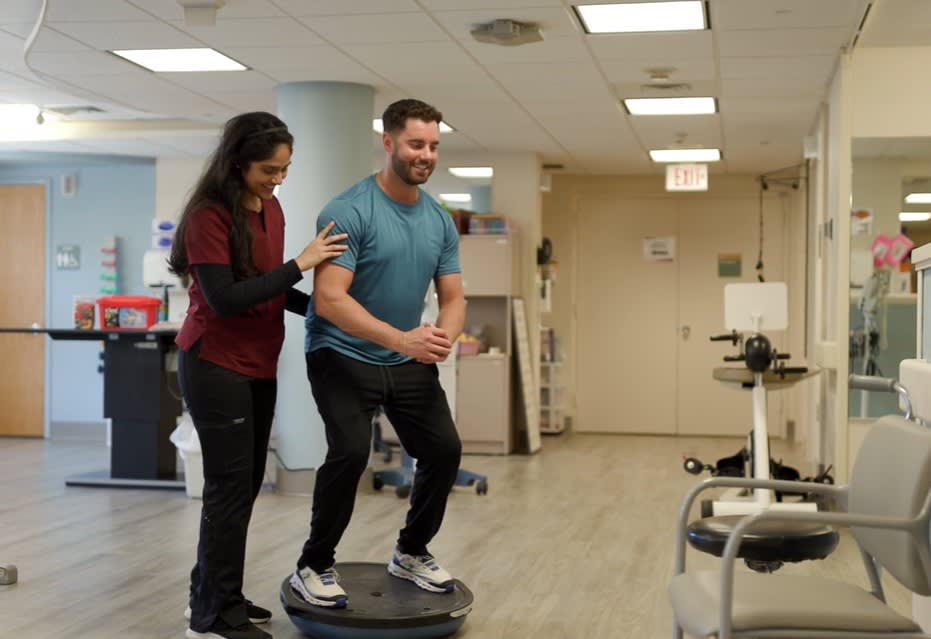 a man doing physical therapy