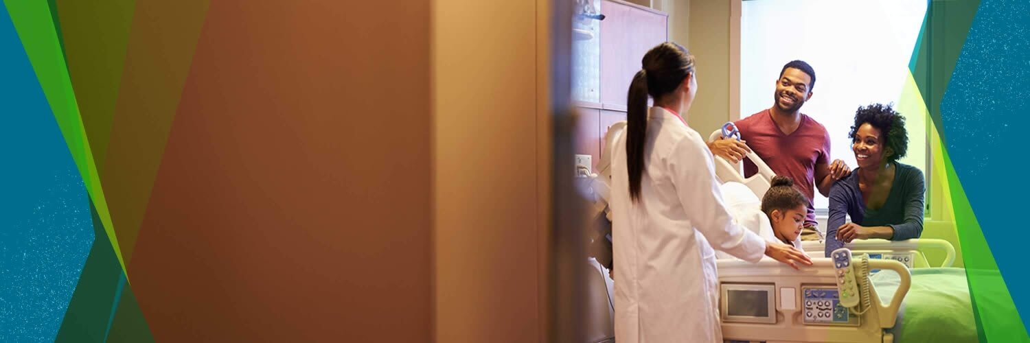 doctor talking to family