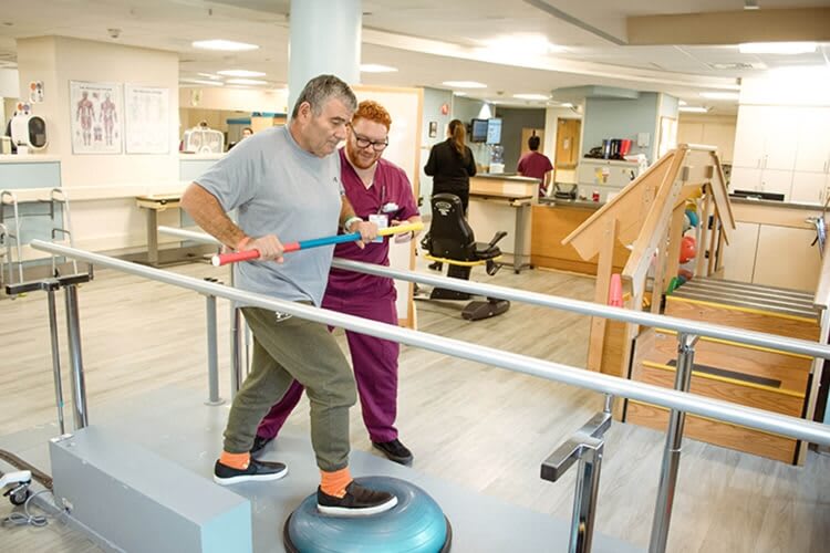 patient doing physical therapy