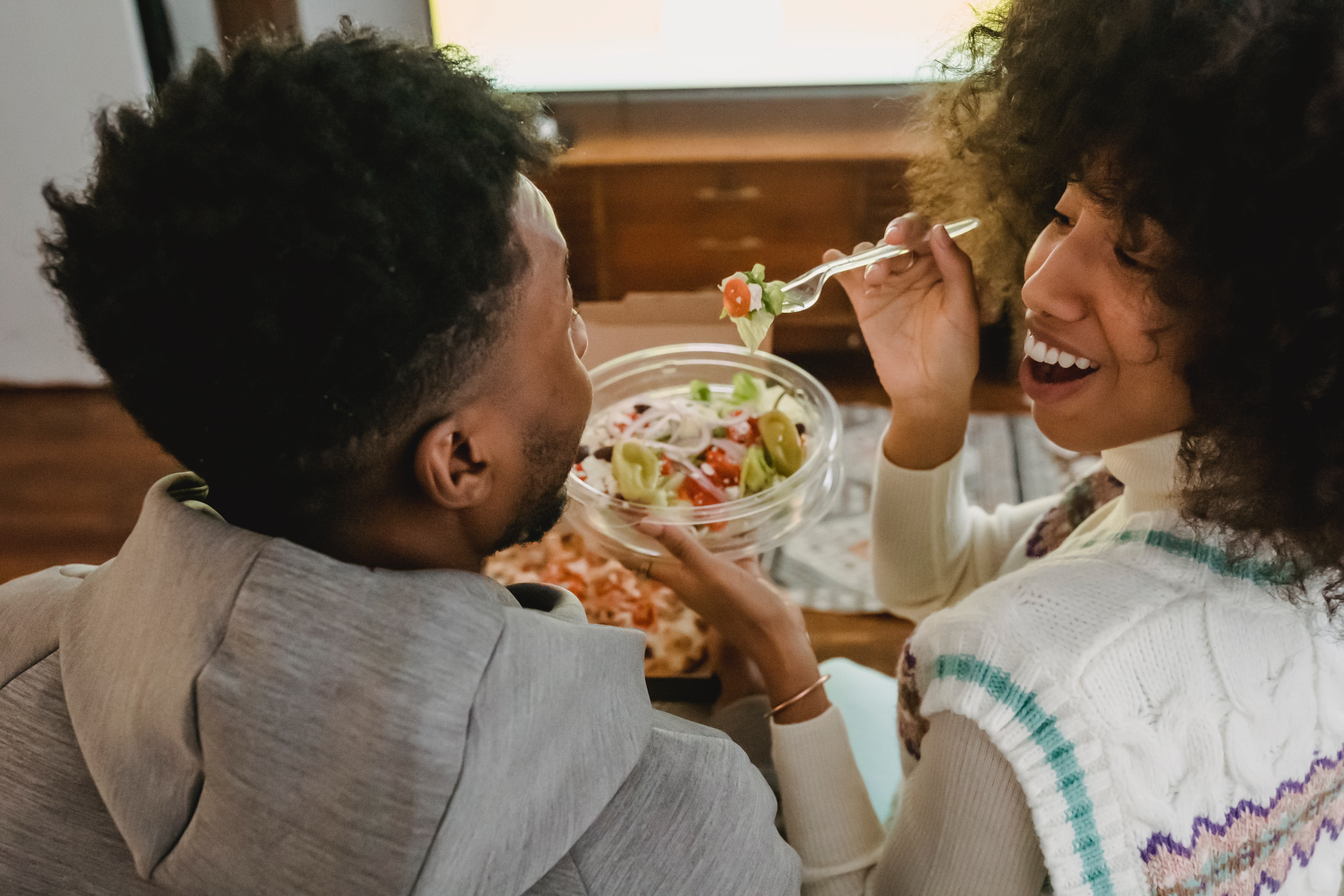 eating salad