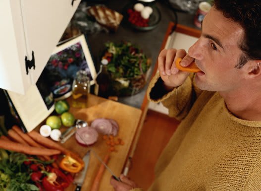 Man Eating Vegetables