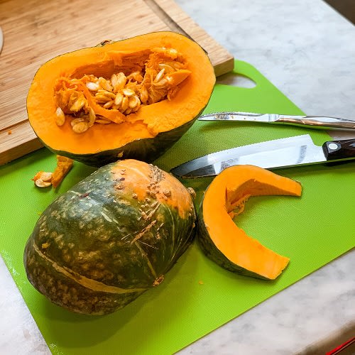 Orange squash, cut in half