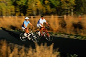 Couple Biking Outside 